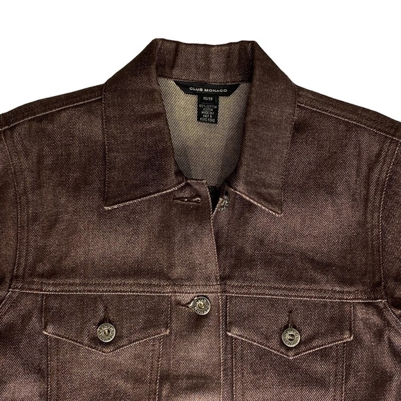 NWOT CLUB MONACO Cropped Denim Aubergine Vampire Diaries Goth Edgy Jacket XS - Picture 4 of 16